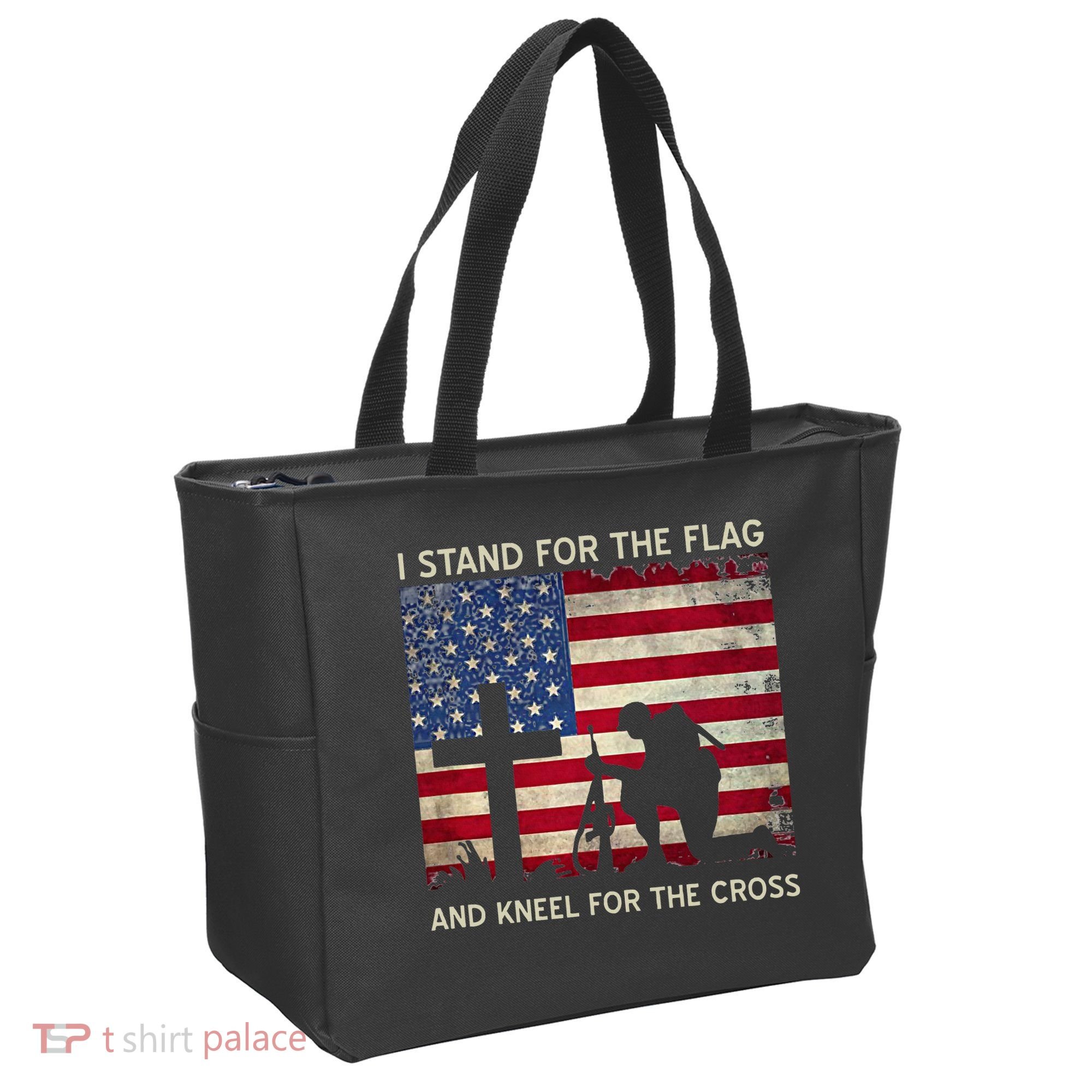 I Stand For The Flag And Kneel For The Cross Gift Tote Bag
