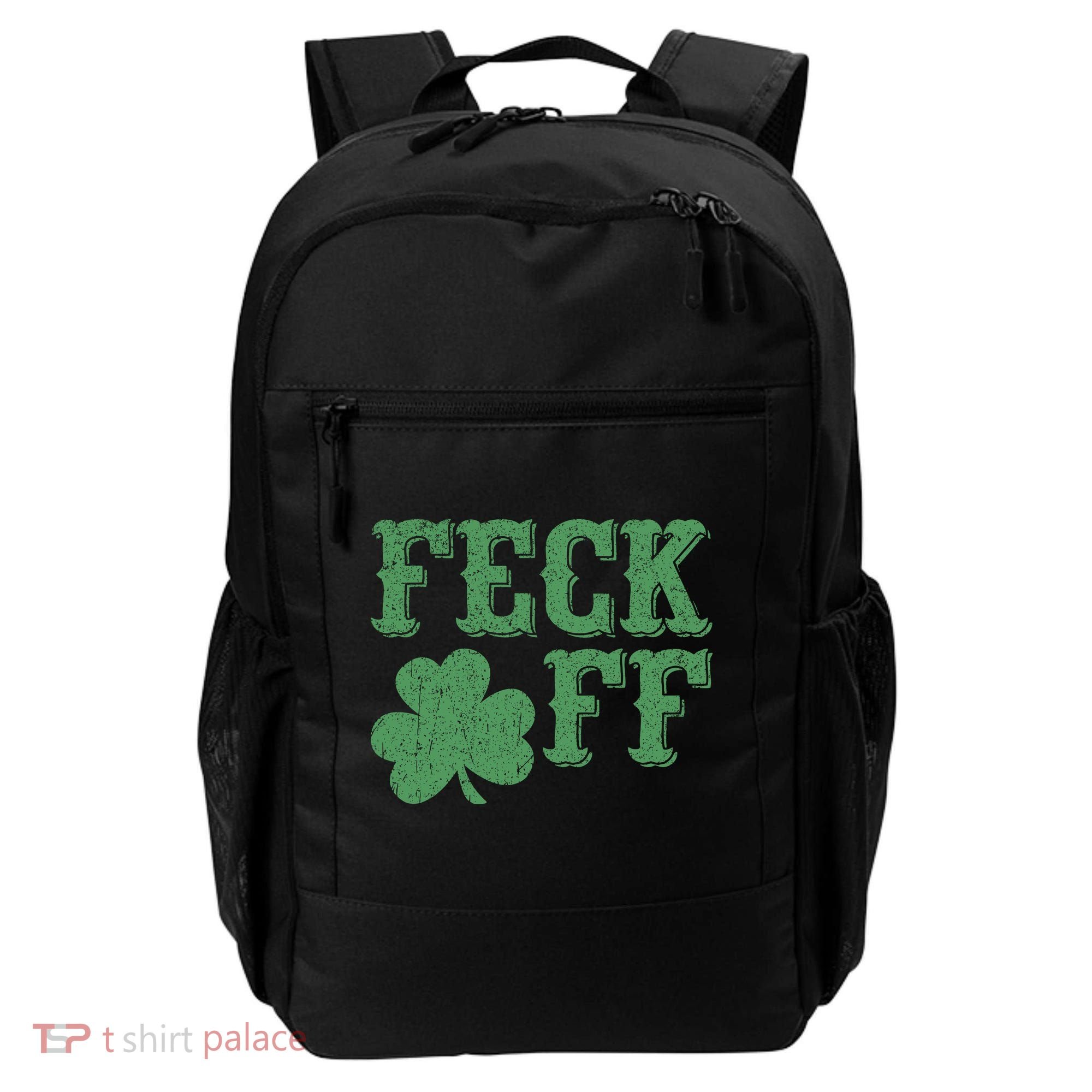 Irish Shamrock Feck Off Shamrock St. Patrick's Day Backpack