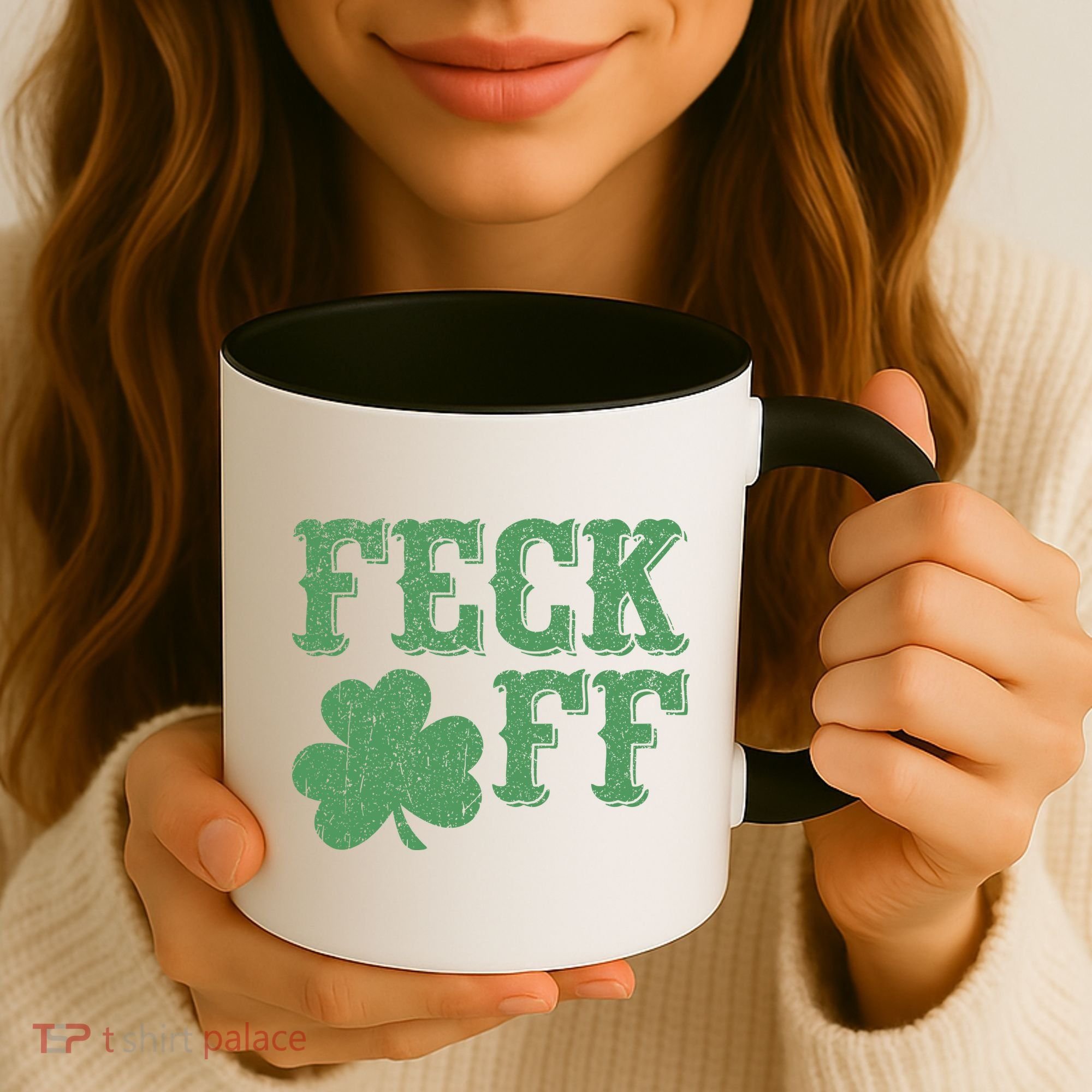 Irish Shamrock Feck Off Shamrock St. Patrick's Day Coffee Mug