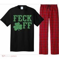Irish Shamrock Feck Off Shamrock St. Patrick's Day Pajama Set thumb 0