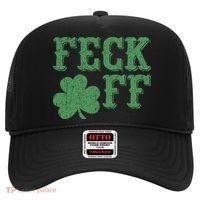 Irish Shamrock Feck Off Shamrock St. Patrick's Day Hat thumb 0