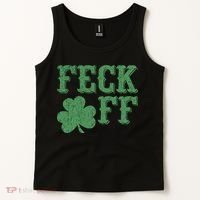 Irish Shamrock Feck Off Shamrock St. Patrick's Day Tank Top thumb 2