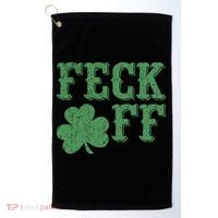 Irish Shamrock Feck Off Shamrock St. Patrick's Day Golf Towel thumb 0