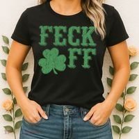 Irish Shamrock Feck Off Shamrock St. Patrick's Day Women's T-Shirt thumb 2