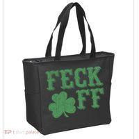 Irish Shamrock Feck Off Shamrock St. Patrick's Day Tote Bag thumb 2
