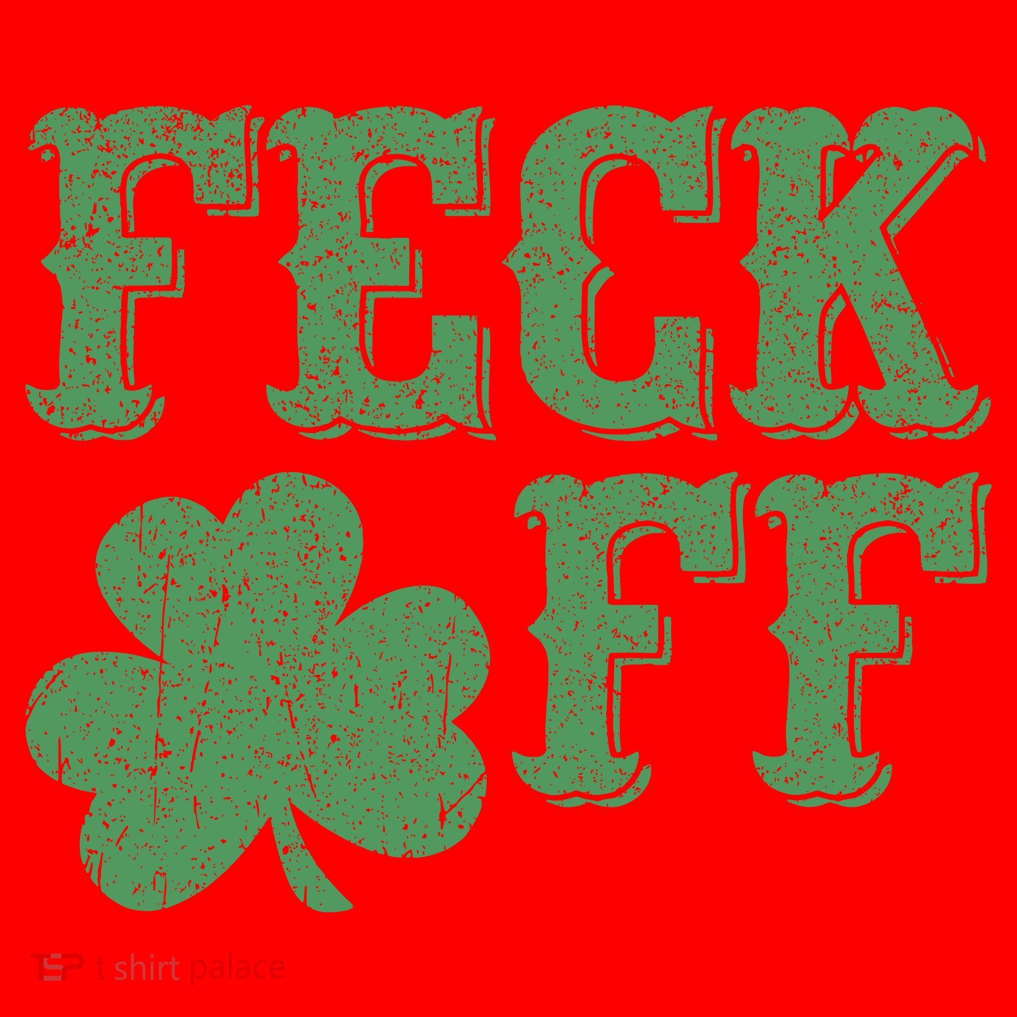 Irish Shamrock Feck Off Shamrock St. Patrick's Day Santa Hat
