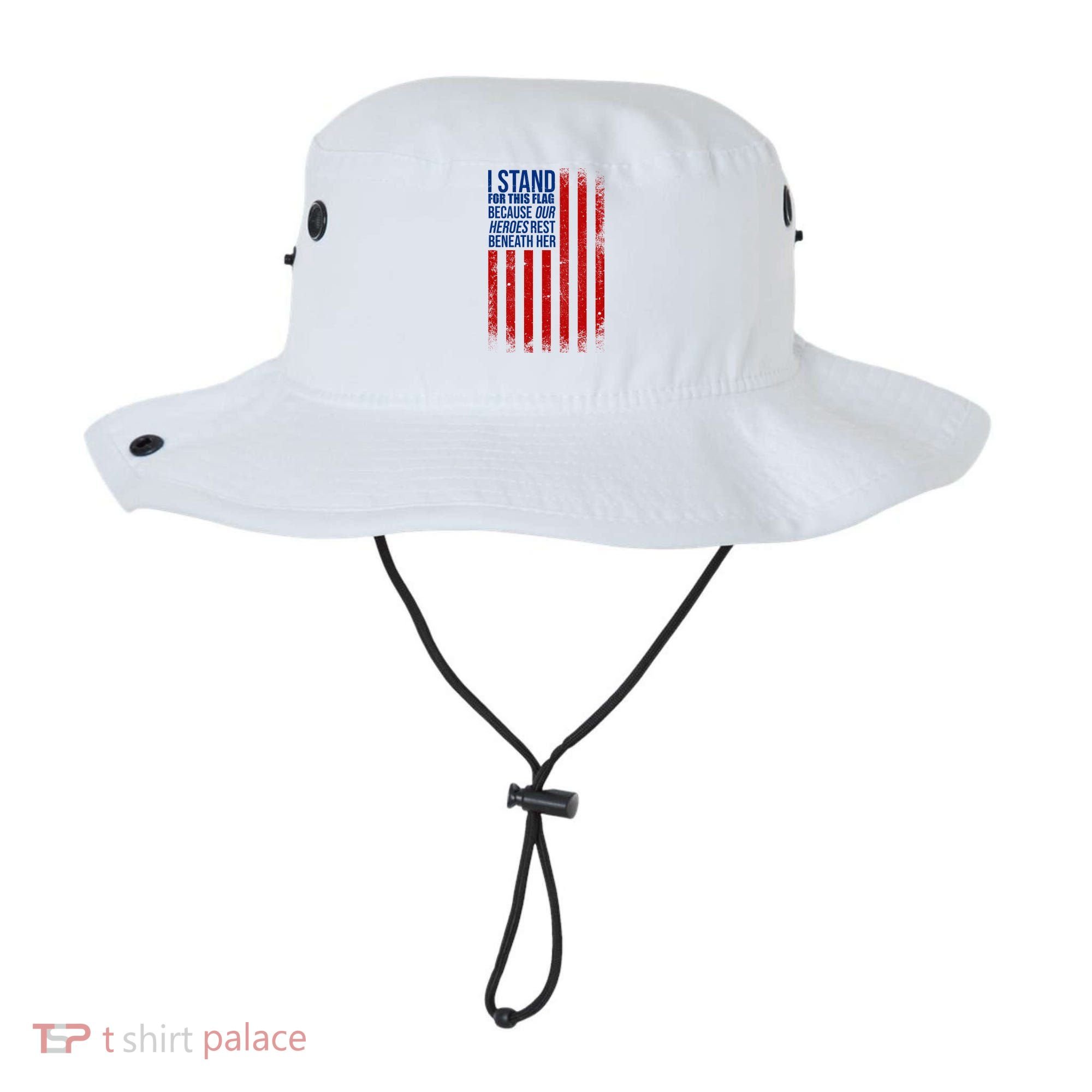 I Stand For This Flag Because Our Heroes Rest Beneath Her USA Bucket Hat