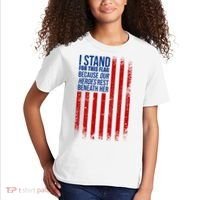 I Stand For This Flag Because Our Heroes Rest Beneath Her USA Kids T-Shirt thumb 2