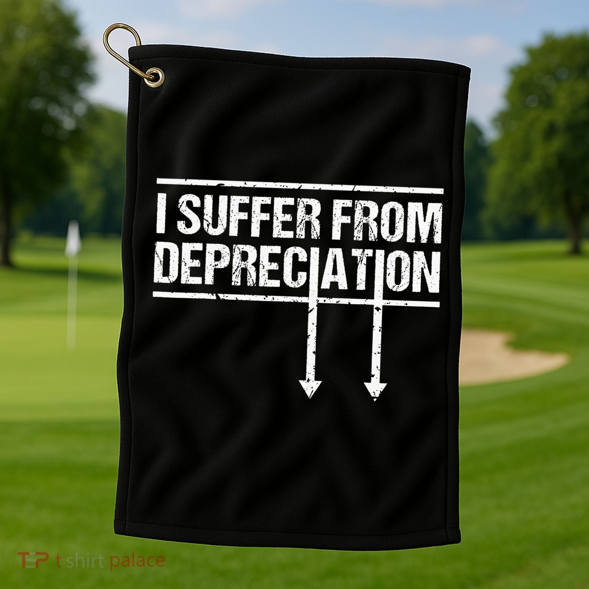I Suffer from Depreciation Funny Accountant Tax Pun Golf Towel