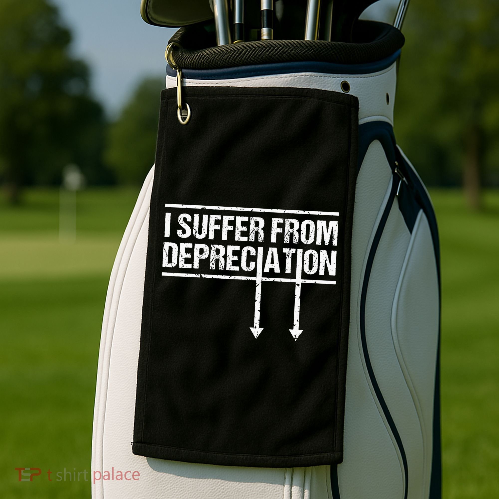 I Suffer from Depreciation Funny Accountant Tax Pun Golf Towel