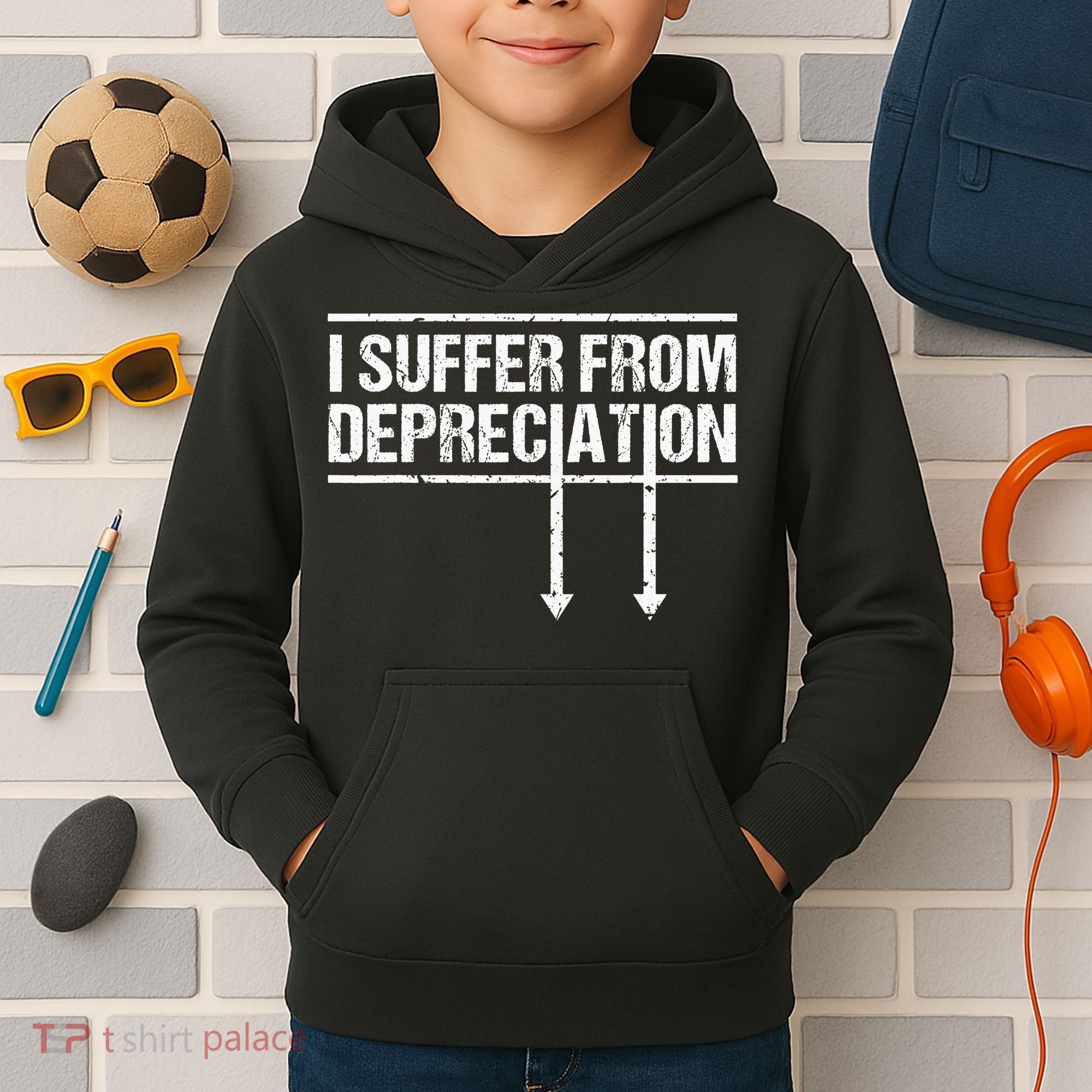 I Suffer from Depreciation Funny Accountant Tax Pun Kids Hoodie