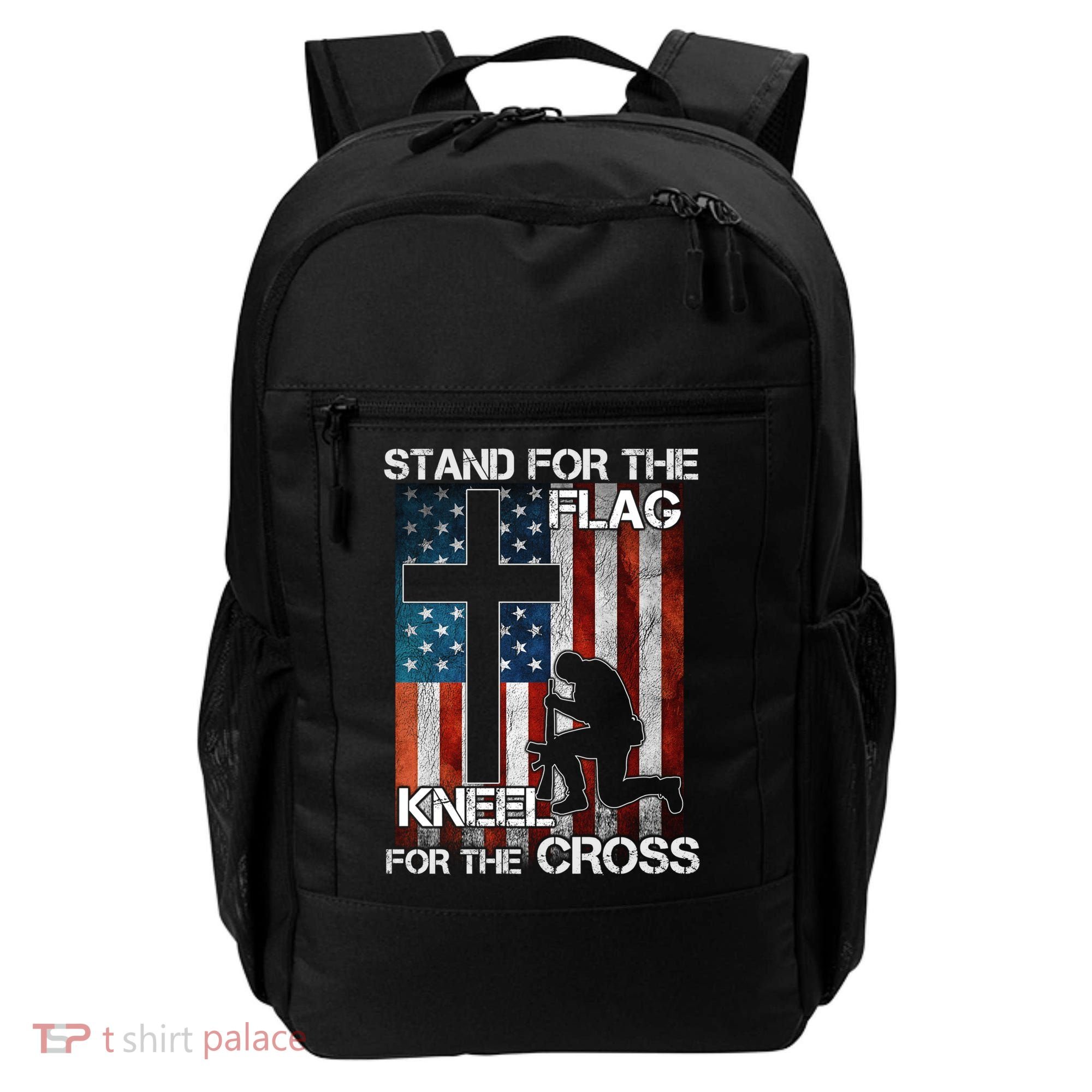 I Stand For The Flag And Kneel For The Cross Meaningful Gift Backpack
