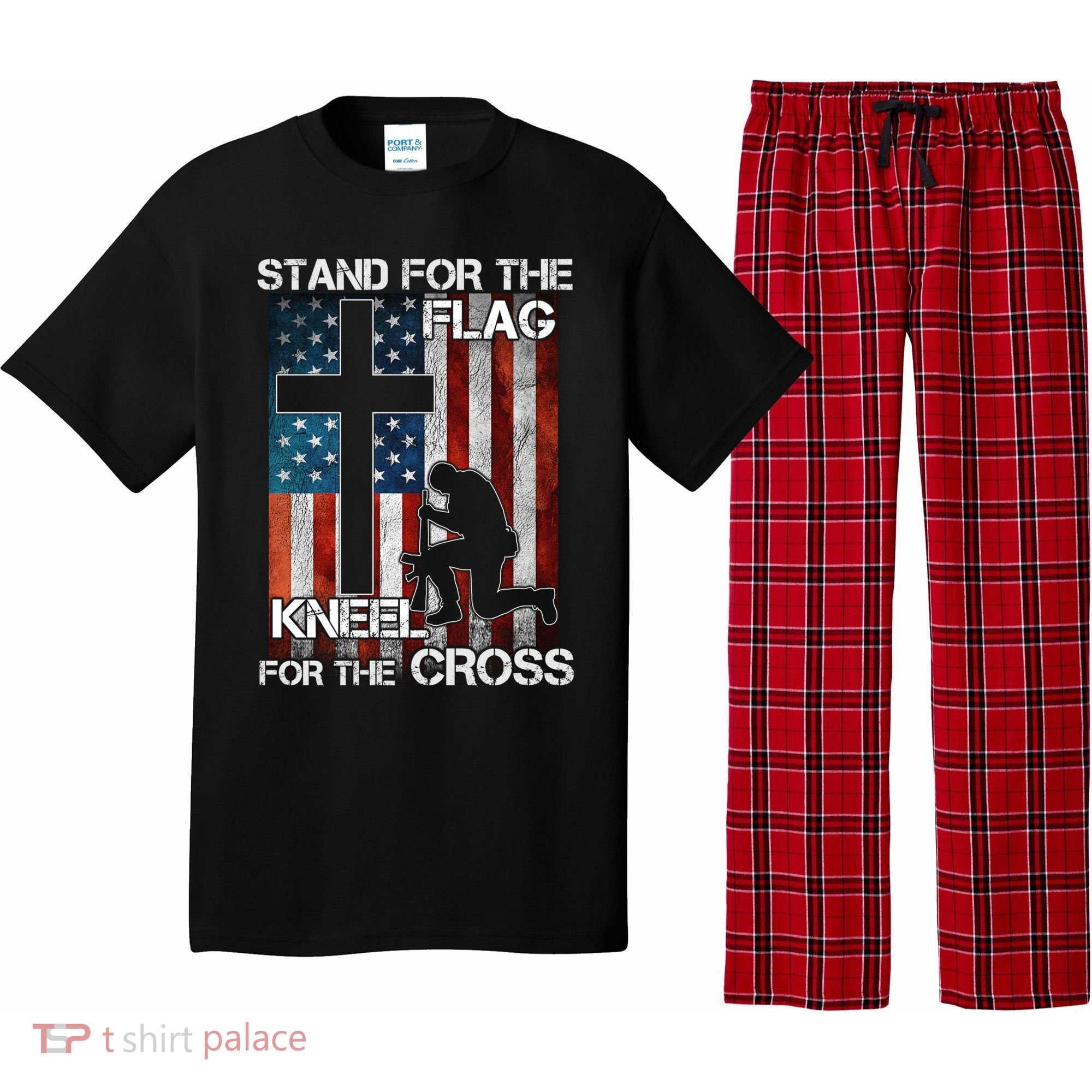 I Stand For The Flag And Kneel For The Cross Meaningful Gift Pajama Set
