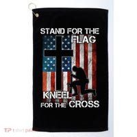 I Stand For The Flag And Kneel For The Cross Meaningful Gift Golf Towel thumb 0