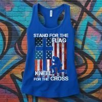 I Stand For The Flag And Kneel For The Cross Meaningful Gift Women's Tank Top thumb 3
