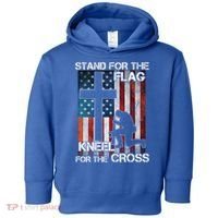 I Stand For The Flag And Kneel For The Cross Meaningful Gift Toddler Hoodie thumb 0