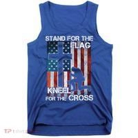 I Stand For The Flag And Kneel For The Cross Meaningful Gift Tank Top thumb 0