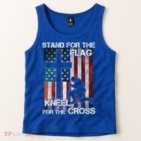 I Stand For The Flag And Kneel For The Cross Meaningful Gift Tank Top thumb 2