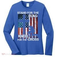 I Stand For The Flag And Kneel For The Cross Meaningful Gift Women's Long Sleeve Shirt thumb 0