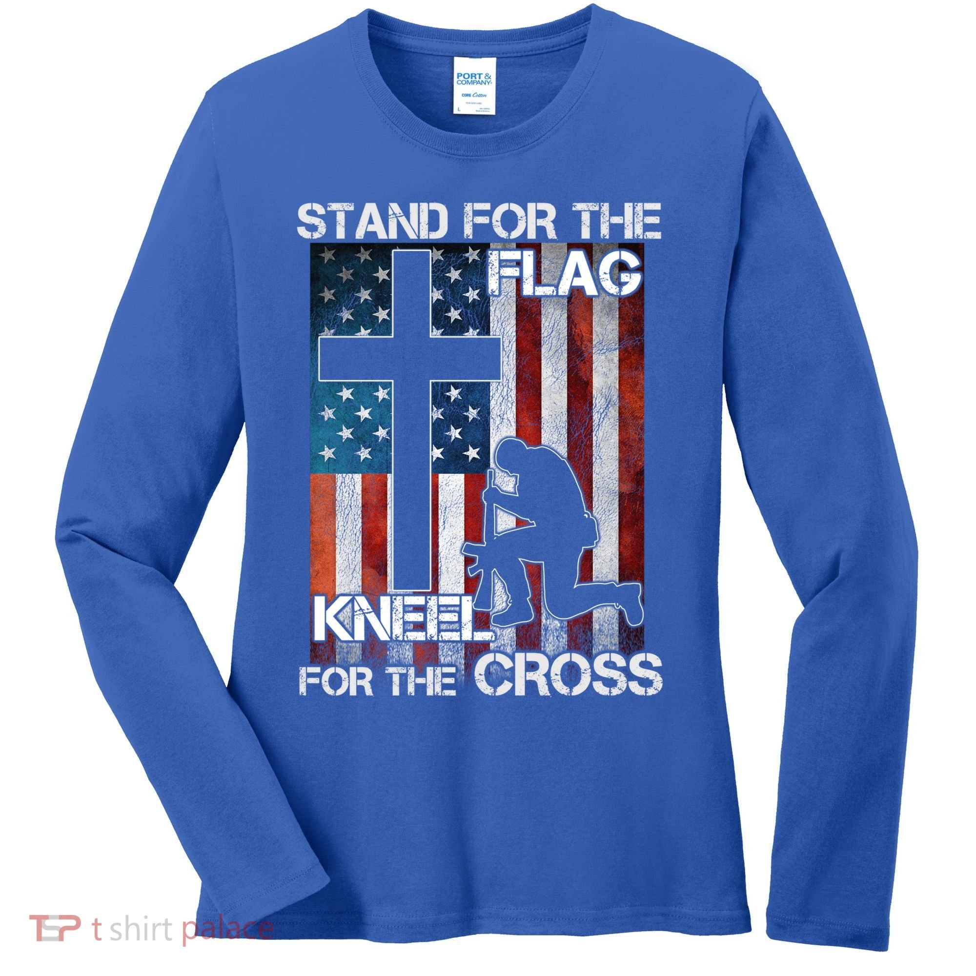 I Stand For The Flag And Kneel For The Cross Meaningful Gift Women's Long Sleeve Shirt