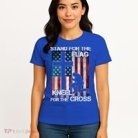 I Stand For The Flag And Kneel For The Cross Meaningful Gift Women's T-Shirt thumb 4