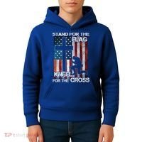 I Stand For The Flag And Kneel For The Cross Meaningful Gift Kids Hoodie thumb 4