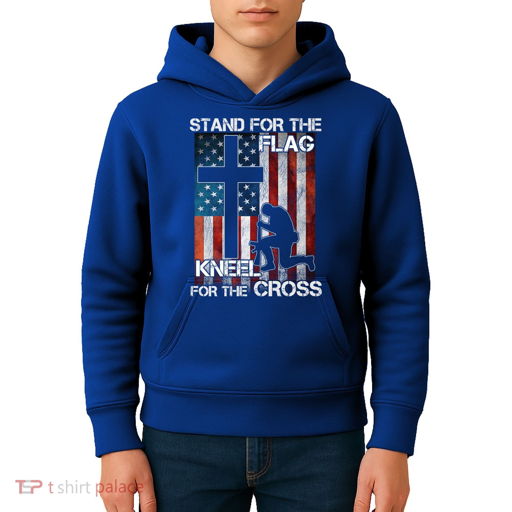 I Stand For The Flag And Kneel For The Cross Meaningful Gift Kids Hoodie