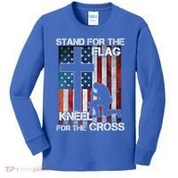 I Stand For The Flag And Kneel For The Cross Meaningful Gift Kids Long Sleeve Shirt thumb 0