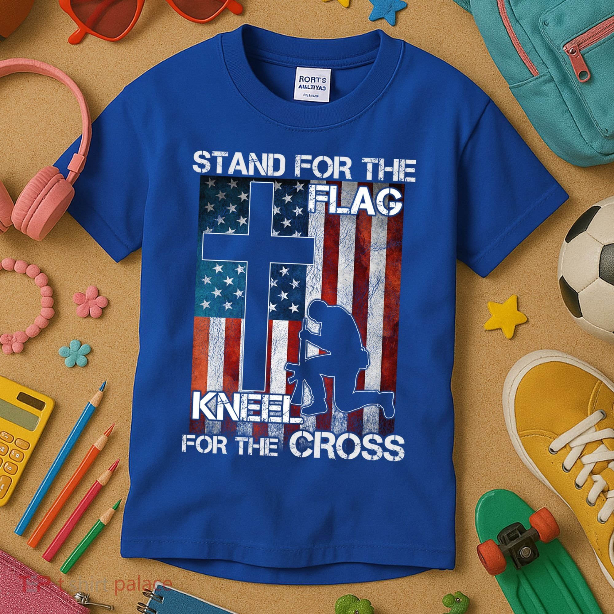 I Stand For The Flag And Kneel For The Cross Meaningful Gift Kids T-Shirt