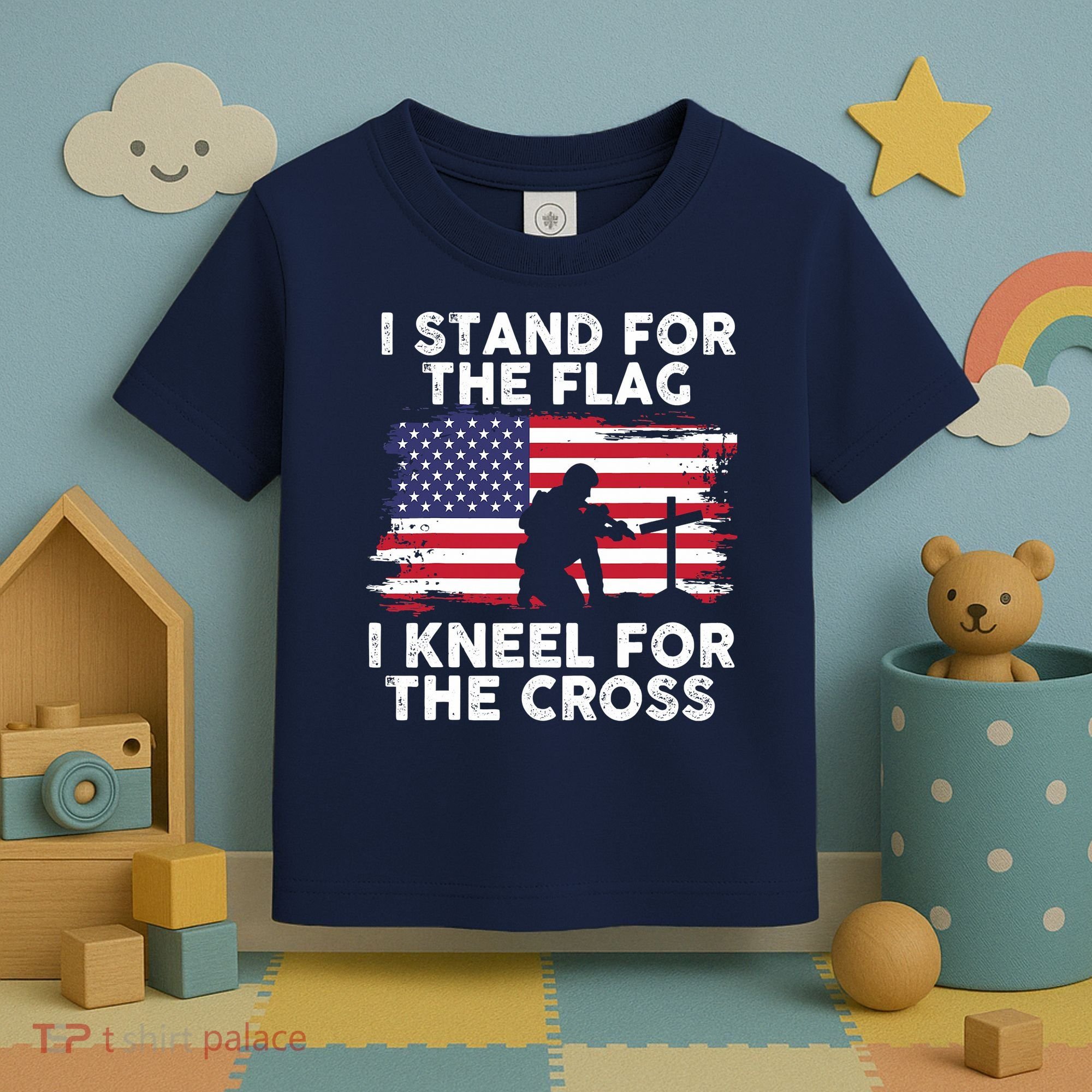 I Stand For The Flag Memorial Day For 4th Of July Toddler T-Shirt
