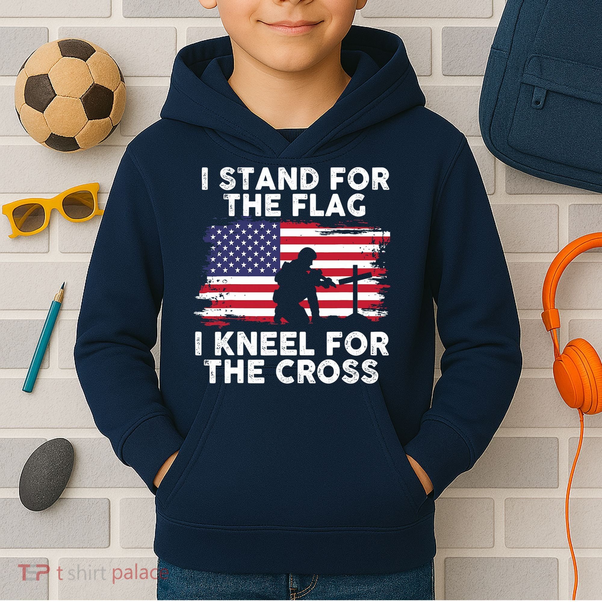 I Stand For The Flag Memorial Day For 4th Of July Kids Hoodie