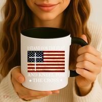 I Stand For The Flag And Kneel For The Cross Gift Coffee Mug thumb 3
