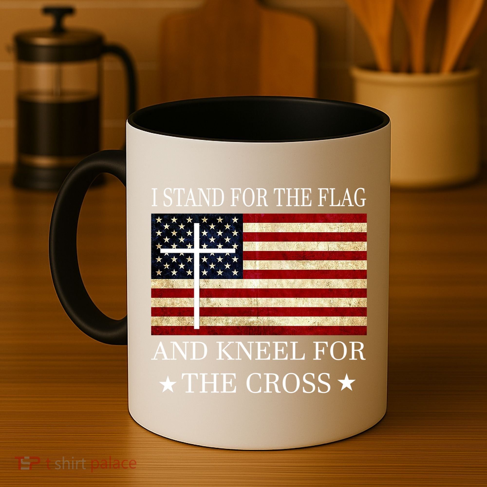 I Stand For The Flag And Kneel For The Cross Gift Coffee Mug