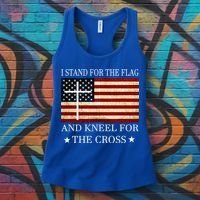 I Stand For The Flag And Kneel For The Cross Gift Women's Tank Top thumb 3