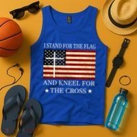 I Stand For The Flag And Kneel For The Cross Gift Tank Top thumb 4