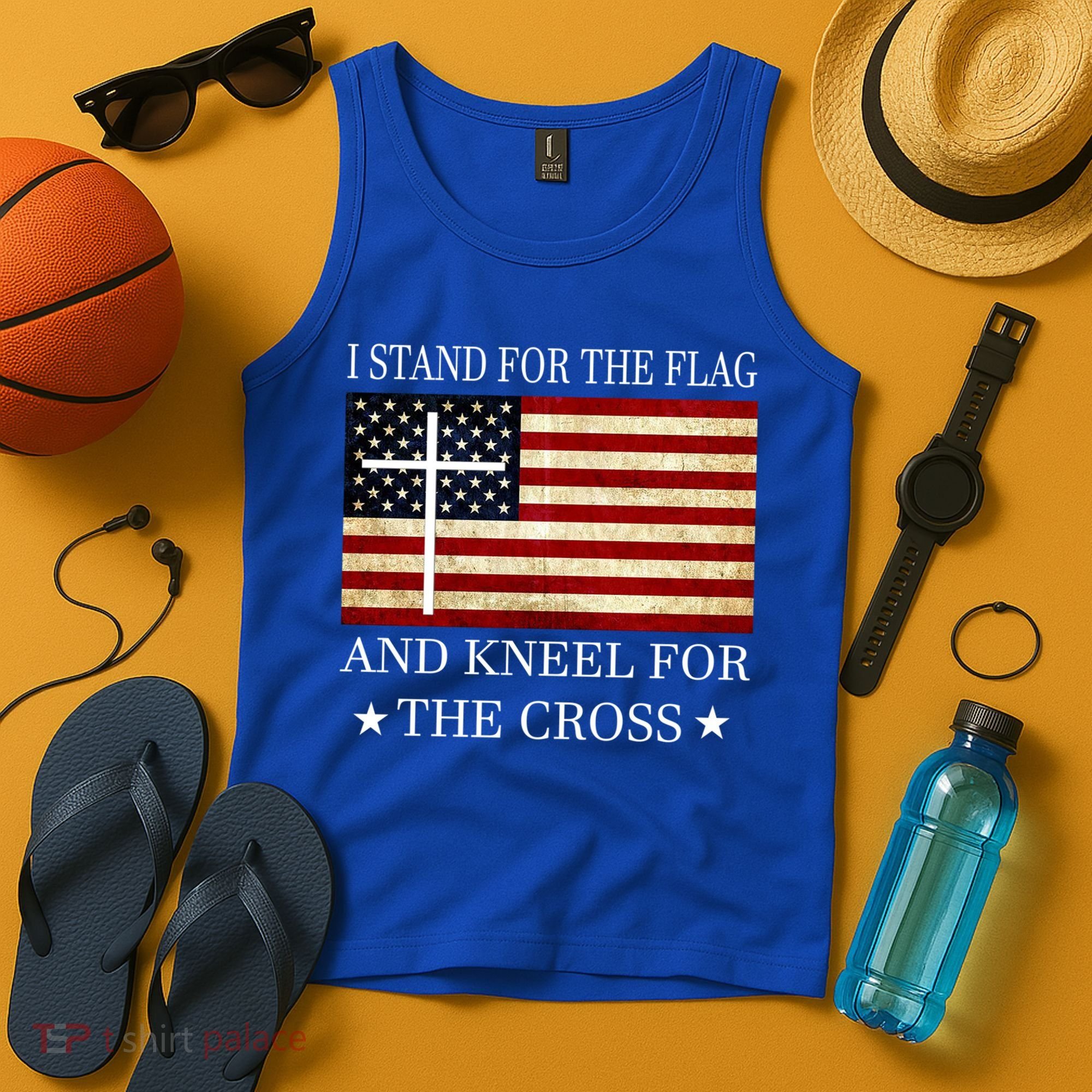 I Stand For The Flag And Kneel For The Cross Gift Tank Top