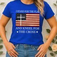 I Stand For The Flag And Kneel For The Cross Gift Women's T-Shirt thumb 2