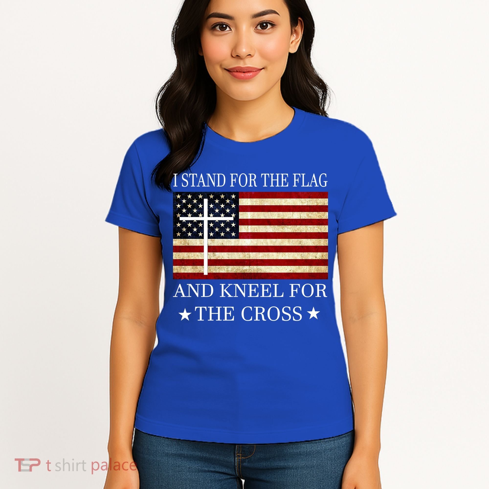I Stand For The Flag And Kneel For The Cross Gift Women's T-Shirt