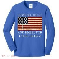 I Stand For The Flag And Kneel For The Cross Gift Kids Long Sleeve Shirt thumb 0