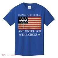 I Stand For The Flag And Kneel For The Cross Gift Kids T-Shirt thumb 0