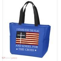 I Stand For The Flag And Kneel For The Cross Gift Tote Bag thumb 3