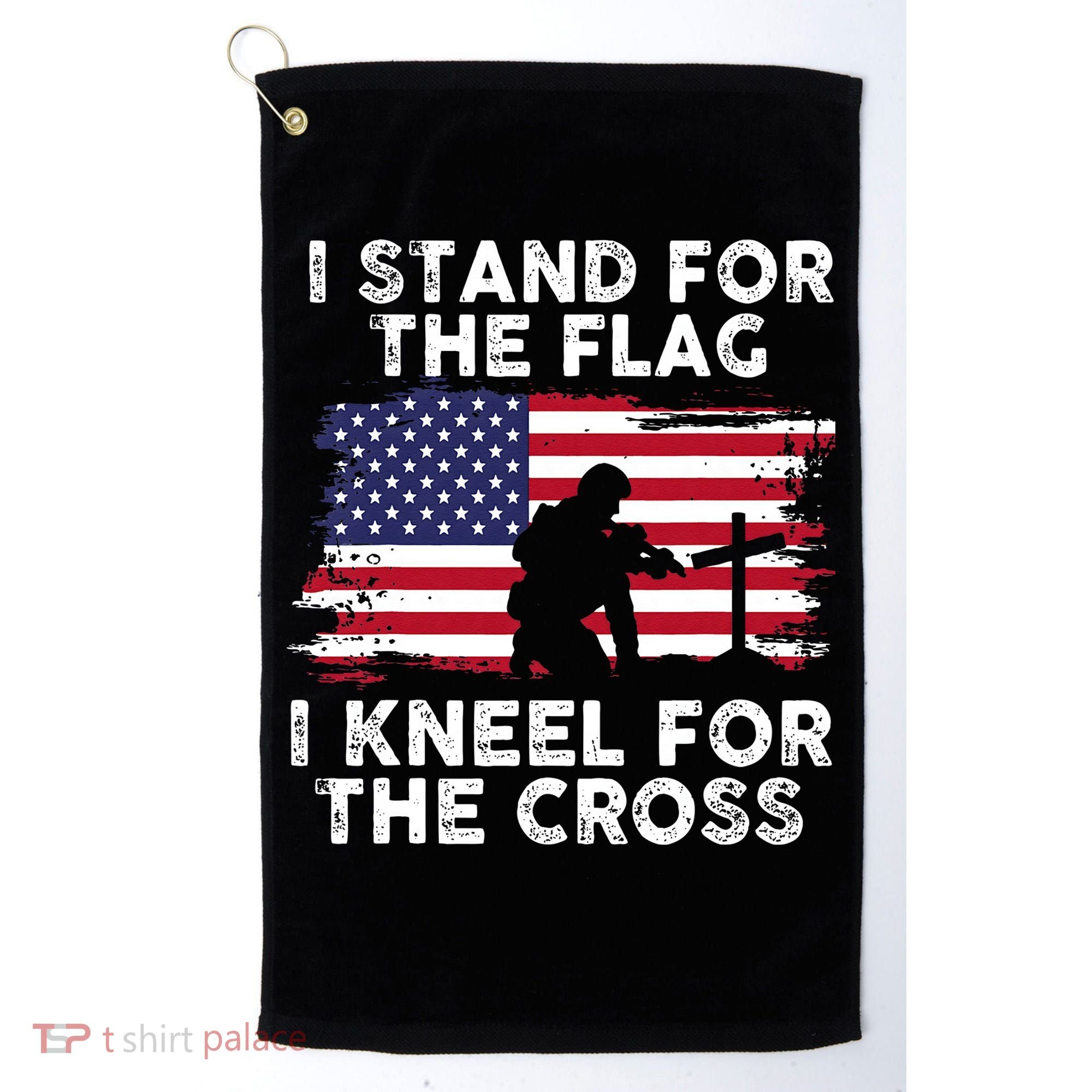 I Stand For The Flag Memorial Day Never Forget Veteran Golf Towel