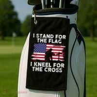 I Stand For The Flag Memorial Day Never Forget Veteran Golf Towel thumb 2