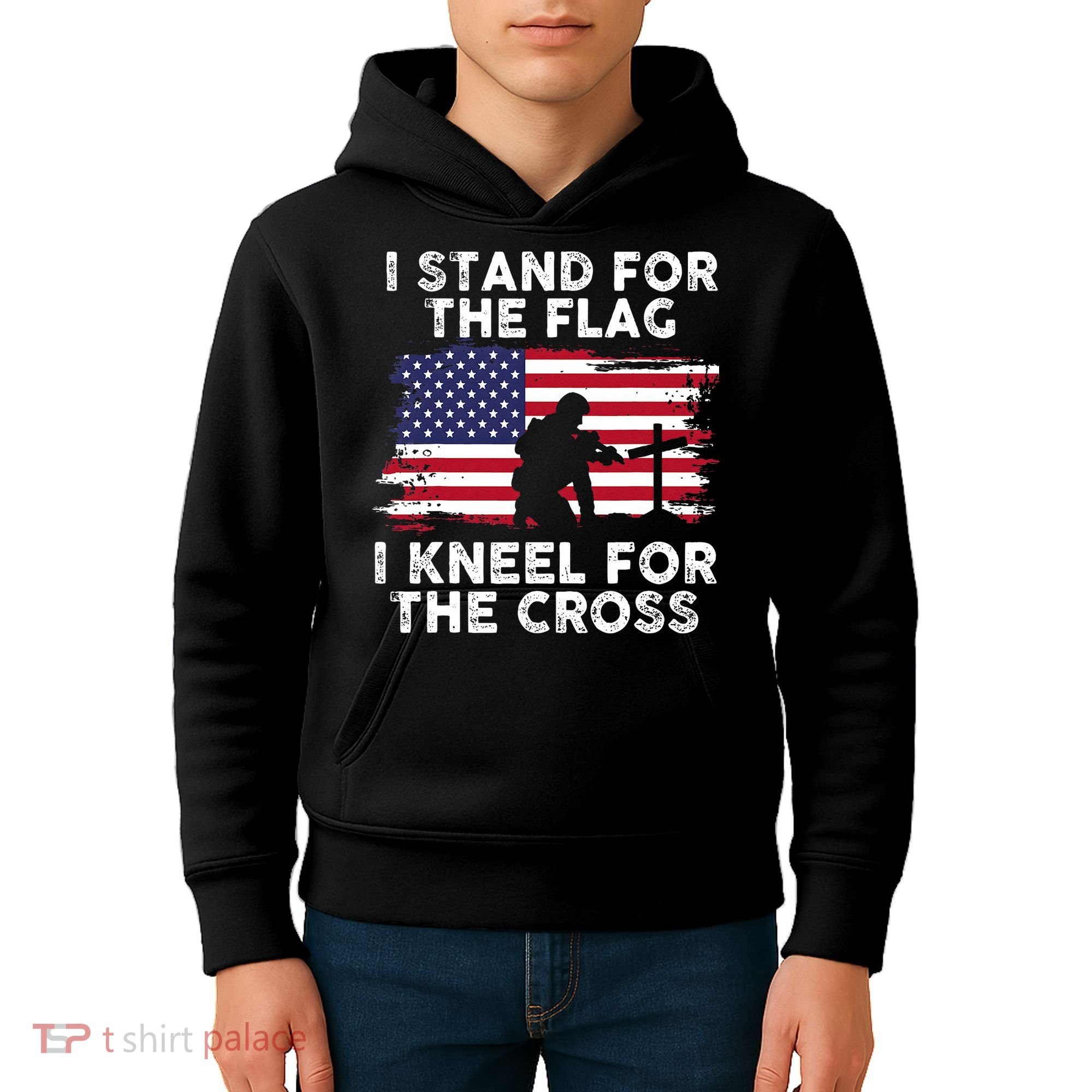 I Stand For The Flag Memorial Day Never Forget Veteran Kids Hoodie