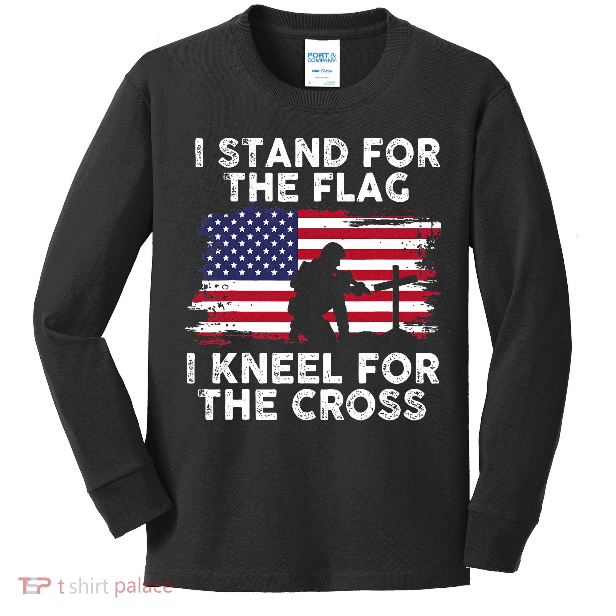 I Stand For The Flag Memorial Day Never Forget Veteran Kids Long Sleeve Shirt
