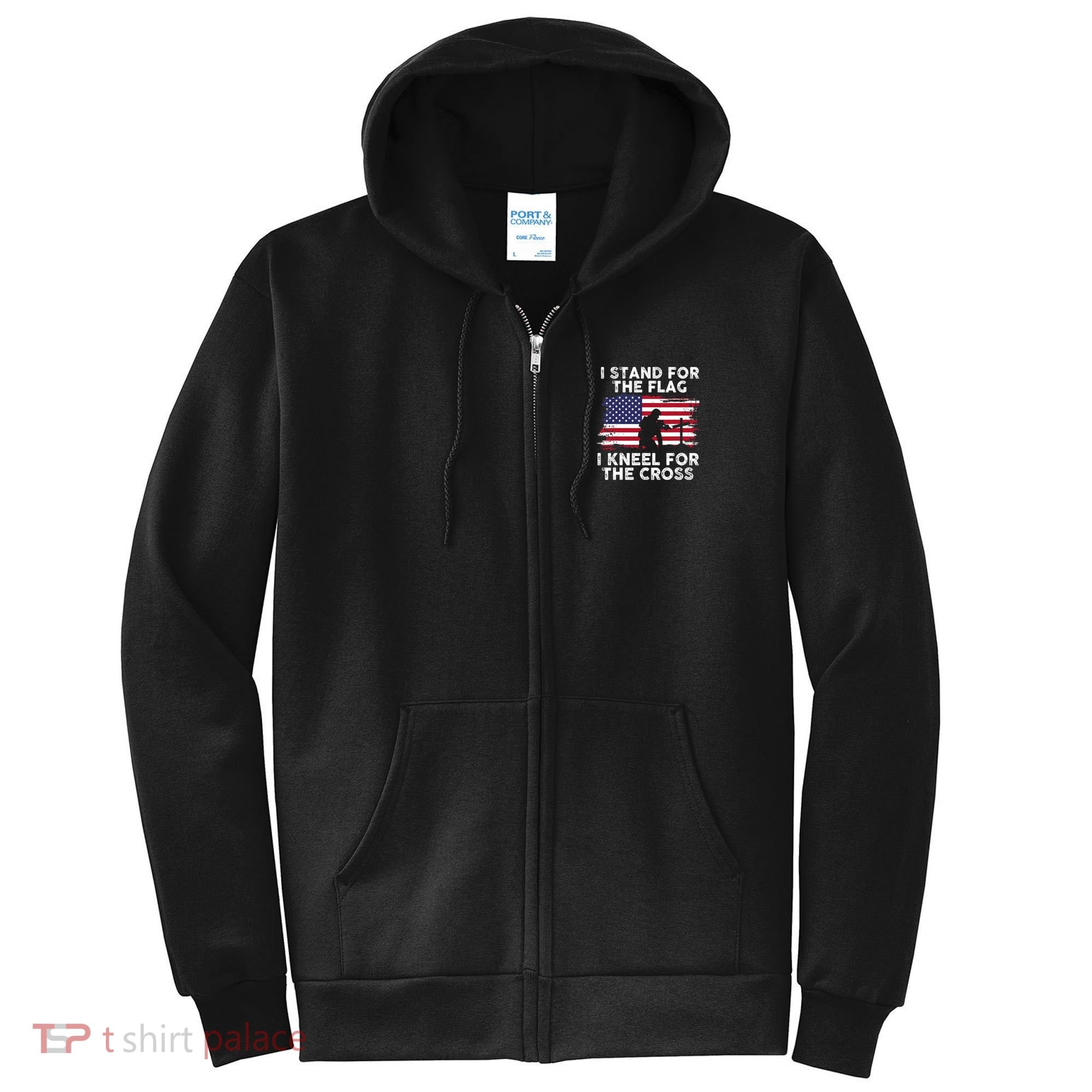 I Stand For The Flag Memorial Day Never Forget Veteran Full Zip Hoodie