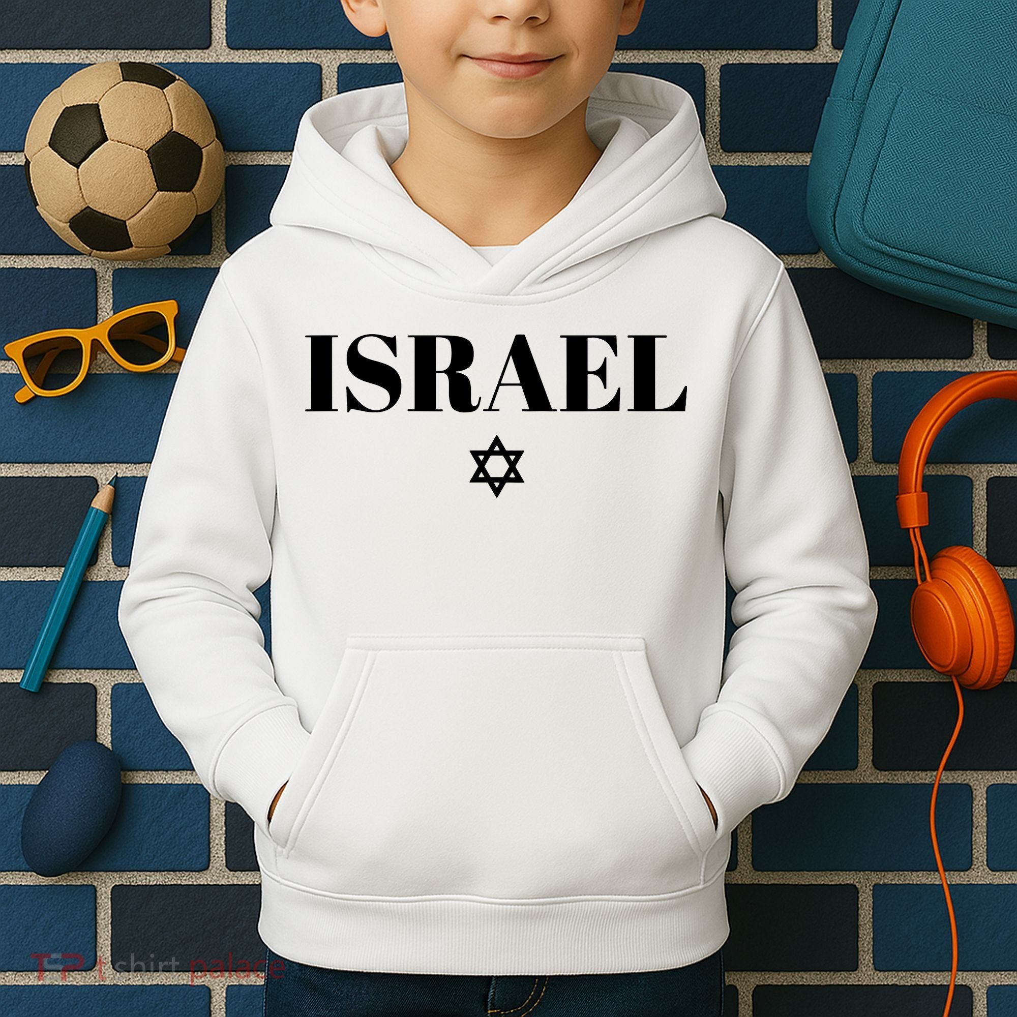 Israel Star Flag Blue Israel Kids Hoodie