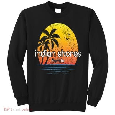 Indian Shores Fl Vintage Palm Tree Sunset Sweatshirt