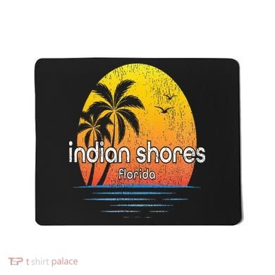 Indian Shores Fl Vintage Palm Tree Sunset Mousepad