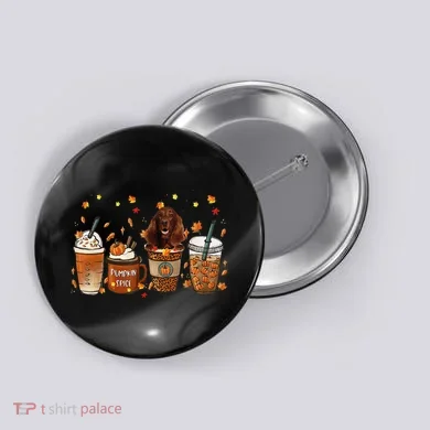 Irish Setter Fall Pumpkin Spice Latte Mug Button